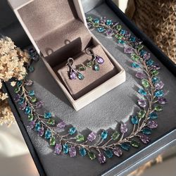 Conjunto Brinco E Colar Ramos Colors - LACARMEN
