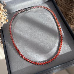 Colar Riviera 4mm Cor Tangerina - LACARMEN