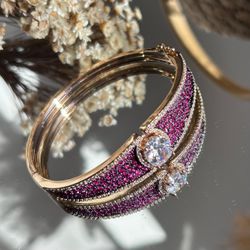  Bracelete Detalhe Safira Rosa - LACARMEN