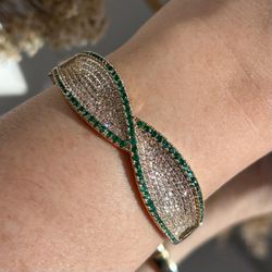 Bracelete Detalhe Verde Esmeralda - LACARMEN