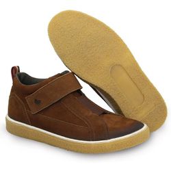 Bota Urbana Casual De Velcro Em Couro Terra - REF6... - LA CASA DO DROP