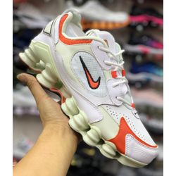 Nike Shox 12 Molas Tl 2 Branco/laranja - SHOXX200 - LA CASA DO DROP