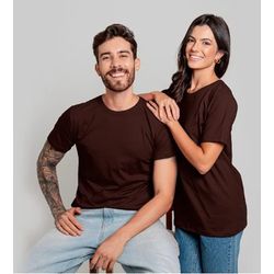 Camiseta Unissex Básica Lisa 100% Em Algodão Marro... - LA CASA DO DROP