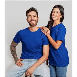 Camiseta Unissex Básica Lisa 100% Em Algodão Azul ... - LA CASA DO DROP