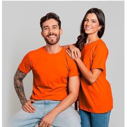 Camiseta Unissex Básica Lisa 100% Em Algodão Laran... - LA CASA DO DROP