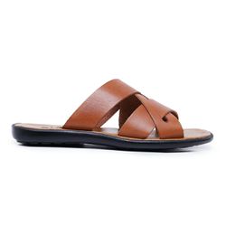 Chinelo Sandália Masculina em Couro Bali Caramelo ... - LA CASA DO DROP