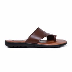 Chinelo Sandália Masculina em Couro Dakar Marrom -... - LA CASA DO DROP