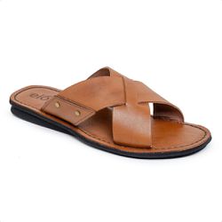 Chinelo Sandália de Couro Masculina Tira Cruzada L... - LA CASA DO DROP