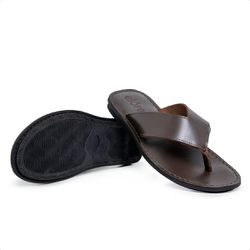 Sandália Masculina Urban Couro Legítimo Marrom – C... - LA CASA DO DROP
