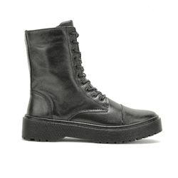 Coturno Feminino em Couro Cloe Long Street Preto –... - LA CASA DO DROP