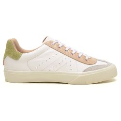 Tênis Feminino em Couro Luisa Branco Pistache - Es... - LA CASA DO DROP