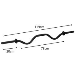 Barra w Musculação Oca Preto 120cm - BRW01 - LA CASA DO DROP