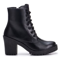 Bota Feminina Coturno Tratorado De Salto Cano Curt... - LA CASA DO DROP