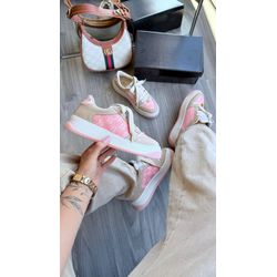Tênis Feminino Gucci Screener em Plataforma Rosa -... - LA CASA DO DROP
