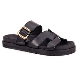 Sandalia Papete Feminino Birken com Fivela - Pret... - LA CASA DO DROP