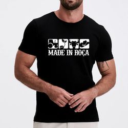 Camiseta Algodão Estampada Made In Roça - Preta - ... - LA CASA DO DROP