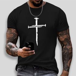 Camiseta Algodão Estampada Cruz - Preta - OT006 - LA CASA DO DROP