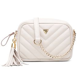 Bolsa Jhully em Couro Feminina na cor Off White co... - LA CASA DO DROP