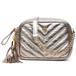 Bolsa Jhully em Couro Feminina na cor Prata Velha ... - LA CASA DO DROP