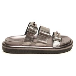 Sandalia Papete Flatform Feminina em Couro Mila In... - LA CASA DO DROP