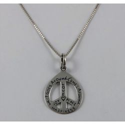 Pingente Símbolo da Paz Escrito em Prata 925 - PIN... - LA GYPSY