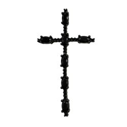 Pingente Cruz Ródio Negro com Zircônias em Prata 925