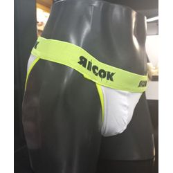 CUECA SLIP NEON ID! BRANCO COM VERDE - L'amour Boutique Erótica