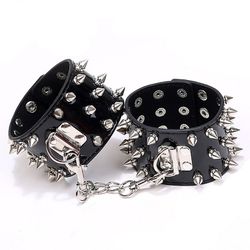 Algema com Corrente e Fivelas com Pinos - Luxo Pr... - L'amour Boutique Erótica