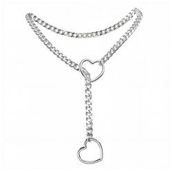 choker Coleira de Corrente enforcadeira com 2 Cora... - L'amour Boutique Erótica