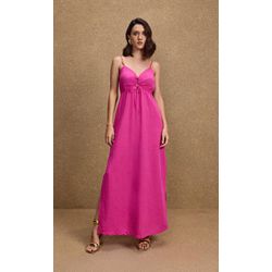 Vestido Longo Decote Franzido - 65138 - LAMUREOU