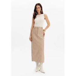 Saia Super Midi Com Bolsos E Cintura Alta - 502SA0... - LAMUREOU