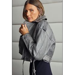 JAQUETA PU PERFECT CINTO - 67285 - LAMUREOU