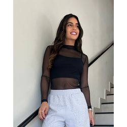 BLUSA TULE PRETA - 06752 - LAMUREOU