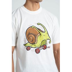 Camiseta Estampada Landfeet Tema Caramujo Fun Off White - Landfeet | Skateboard Shoes