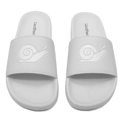 Chinelo Slide Logo Branco - Landfeet | Skateboard Shoes