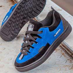 Tênis Skate Crossfit Casual Cano Baixo Lifestyle Vortex Preto Azul Royal - Landfeet | Skateboard Shoes