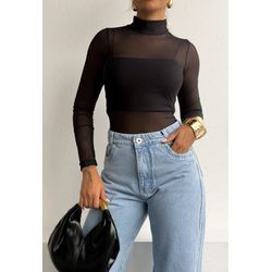 BODY TULE PRETO - 0000200006 - LA NELLI