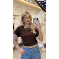 TEE LISA MARROM - 0000230008 - LA NELLI