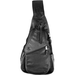 Mochila Bike couro original na cor preta.