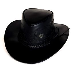 Chapéu de Couro - Modelo Escamado em couro - escamado - LARGADÃO - COM VOCÊ, ONDE FOR!