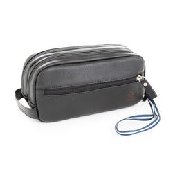 Necessaire de mão dupla em couro legitimo original com alça ... - LARGADÃO - COM VOCÊ, ONDE FOR!