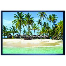 Praia 04 - Quadro com Moldura - Preto, Marrom, Rús... - Las Quadros