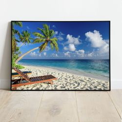 Praia 01 - Quadro com Moldura - Preto, Marrom, Rús... - Las Quadros