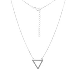 Gargantilha Triângulo Vazado em Prata 925 - Latzi Joias 
