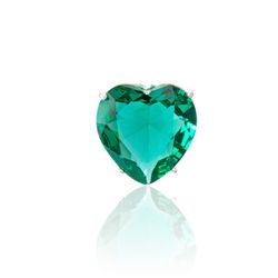Pingente Coração Zircônia Verde em Prata 925 - Latzi Joias 