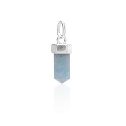Pingente Mini Cristal Larimar em Prata 925 - Latzi Joias 