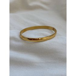 Bracelete Rígido Liso Clássico em Aço Inox Dourado... - LDSEMIJOIAS