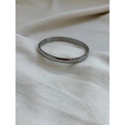 Bracelete Rígido Liso Clássico em Aço Inox Prata -... - LDSEMIJOIAS