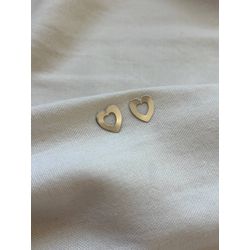 Brinco Stud Coração Minimalista em Aço Inox Prata ... - LDSEMIJOIAS