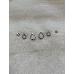 Trio de Brincos Gota Vazada em Aço Inox Prata - BT... - LDSEMIJOIAS